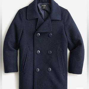 NEW J Crew Kids' Relaxed Wool-blend Peacoat Navy Size 3